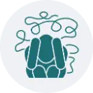 An icon of a balance scale with a brain on one side and a heart on the other, representing the importance of maintaining equilibrium between mental and emotional health.